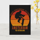 Amsterdam Skateboarder Urn Skateboarden 4 Kaart (Gele Bloem)