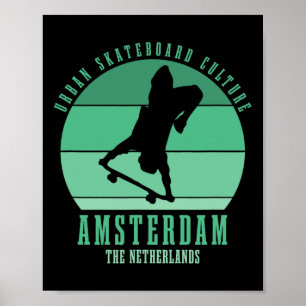 Amsterdam Skateboarder Urn Skateboarden 5 Poster
