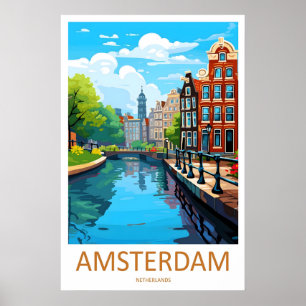Amsterdam Ski Reisposter Park NationaalVintage Poster