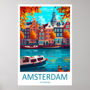 Amsterdam Ski Reizen Nationaal Park Poster Vintage