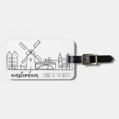 Amsterdam Skyline Bagagelabel (Voorkant horizontaal)