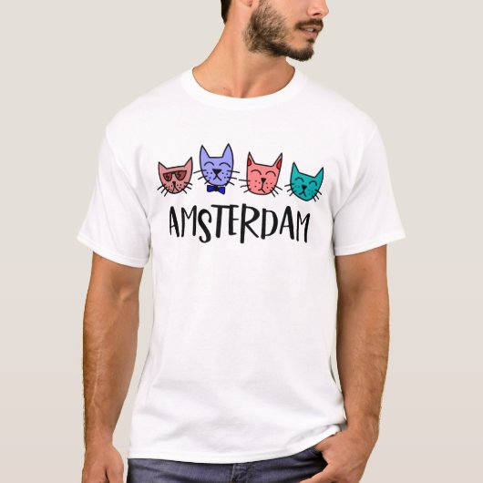 Amsterdam Skyline Cat T-shirt (Voorkant)