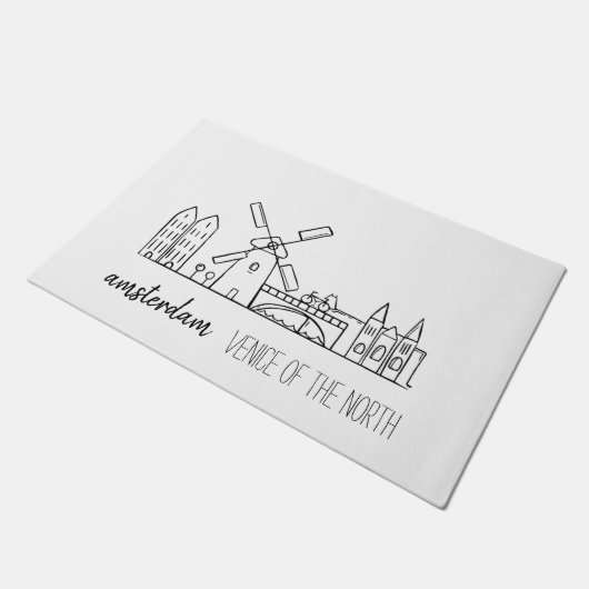 Amsterdam Skyline Deurmat (Schuin)