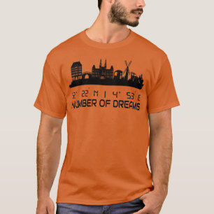 Amsterdam Skyline GPS coördinaten City Dream City T-shirt