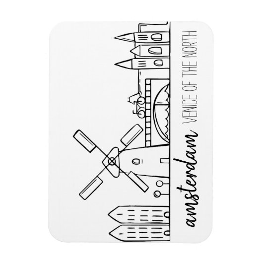 Amsterdam Skyline Magneet (Verticaal)