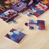 Amsterdam Skyline met kanaal 's nachts Legpuzzel (Zijkant)