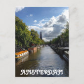 Amsterdam Spring Canal Prinsengracht Briefkaart (Voorkant)