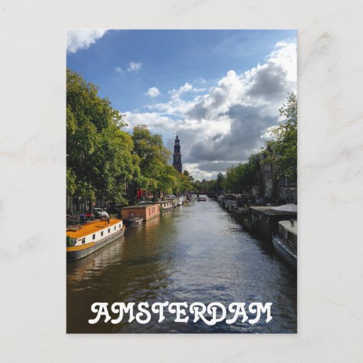 Amsterdam Spring Canal Prinsengracht Briefkaart (Voorkant)