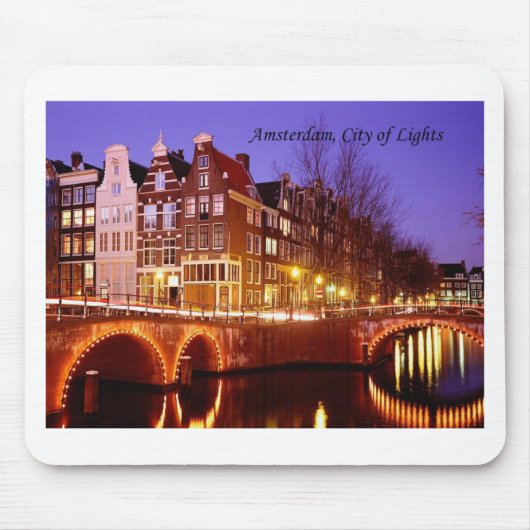 Amsterdam, stad Lights (door St.K.) Muismat (Voorkant)