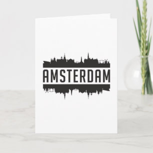 Amsterdam Stad Silhouette Stadsgezicht Leuke Cadea Kaart
