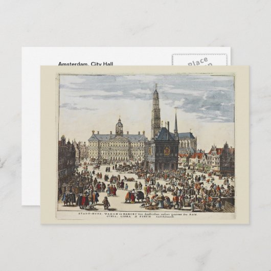 Amsterdam, stadhuis Briefkaart (Voorkant / Achterkant)