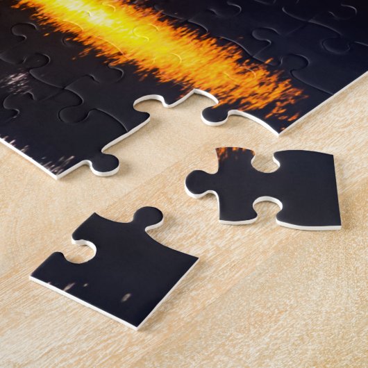 Amsterdam stadscentrum 's nachts legpuzzel (Zijkant)