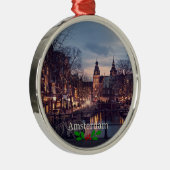 Amsterdam stadsgezicht foto metalen ornament (Rechts)