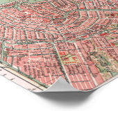 Amsterdam, stadskaart, oude poster (Hoek)