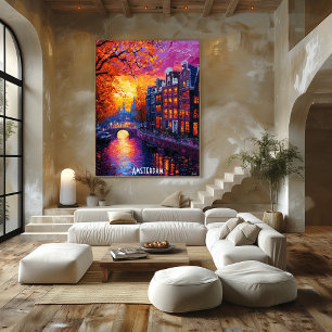 Amsterdam Stadssilhouet Poster – Nederlandse Stads