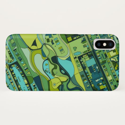Amsterdam Stadsstructuurkaart Case-Mate iPhone Case (Achterkant (horizontaal))
