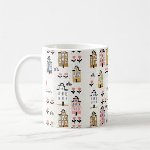 Amsterdam stedenbouwkunde fietst tulpen naadloos koffiemok