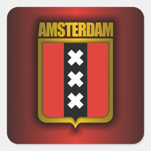 Amsterdam Steel (vlag) Vierkante Sticker (Voorkant)