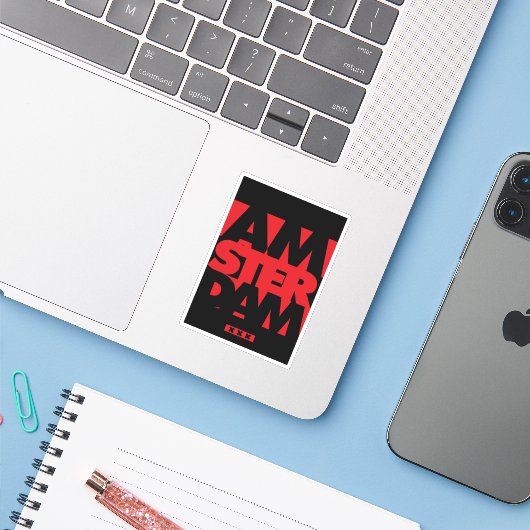 Amsterdam Sticker (Laptop met iPhone)