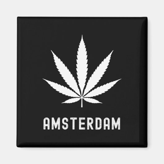 Amsterdam Stoner Pot Blad Reizen Vakantie Magneet (Voorkant)