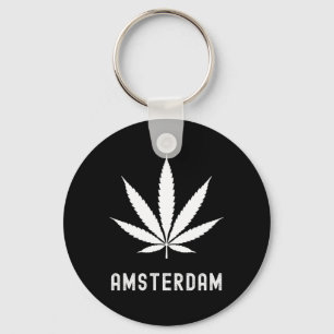 Amsterdam Stoner Pot Leaf Reis Vakantie Sleutelhanger