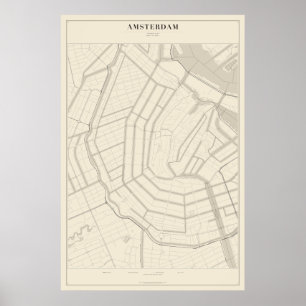Amsterdam Straatkaart Poster