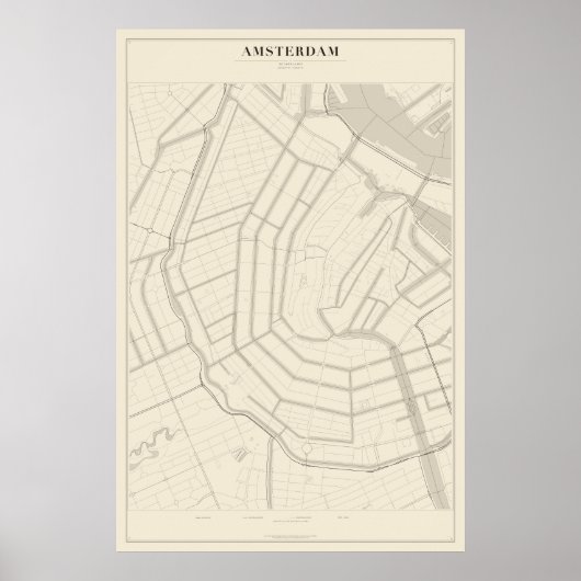 Amsterdam Straatkaart Poster (Voorkant)