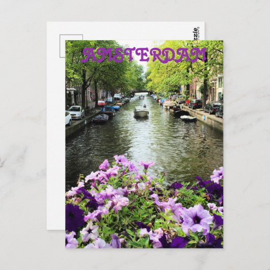 Amsterdam Summer Canal Briefkaart (Voorkant / Achterkant)