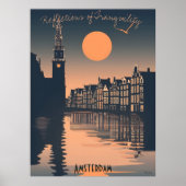 Amsterdam Sunset - Canal Silhouette Reflections Poster (Voorkant)