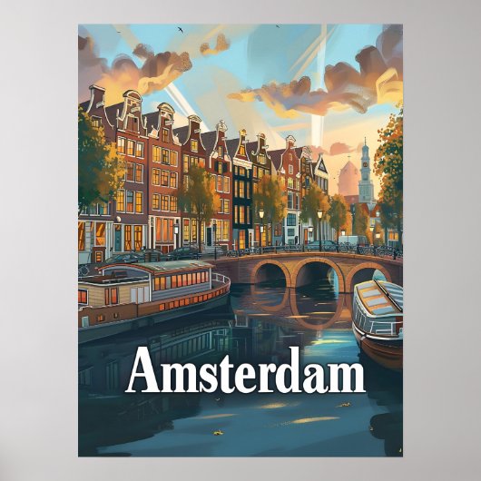 Amsterdam Sunset Serenity Poster (Voorkant)