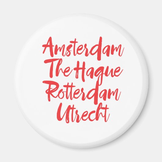 Amsterdam The Hague Rotterdam Utrecht Magneet (Voorkant)
