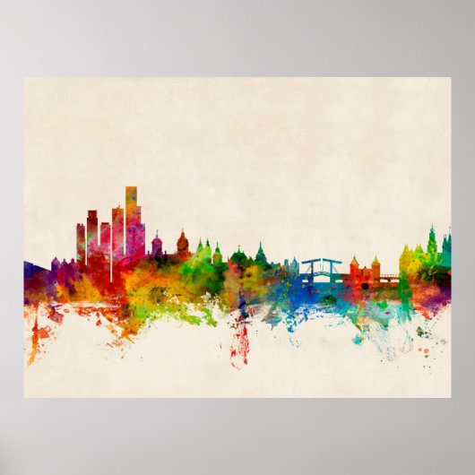 Amsterdam The Netherlands Skyline Poster (Voorkant)