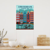 Amsterdam The Netherlands Travel Poster (Keuken)