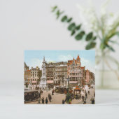  Amsterdam, Trams in de Dom Plat Briefkaart (Staand voorkant)