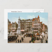  Amsterdam, Trams in de Dom Plat Briefkaart (Voorkant / Achterkant)