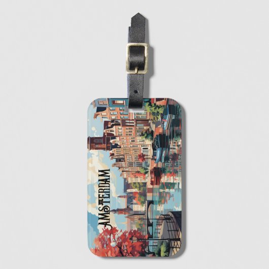 Amsterdam Travel Bagagelabel (Voorkant (verticaal))
