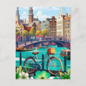 Amsterdam Travel Briefkaart Art, Nederland Postcar (Voorkant)