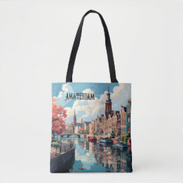 Amsterdam Travel Canvas tas