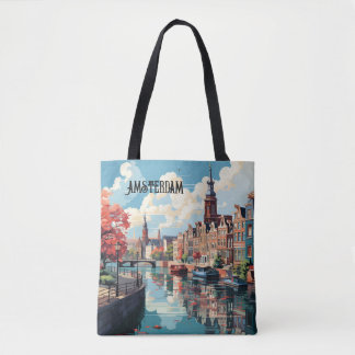 Amsterdam Travel Canvas tas