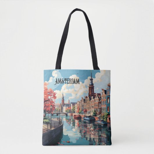 Amsterdam Travel Canvas tas (Voorkant)