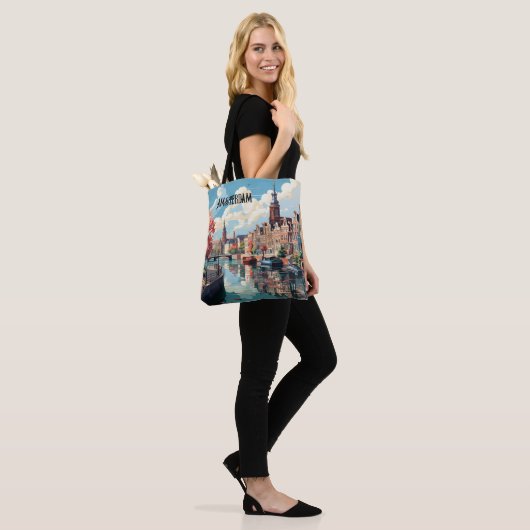 Amsterdam Travel Canvas tas (Op model)