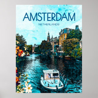 Amsterdam Travel Poster