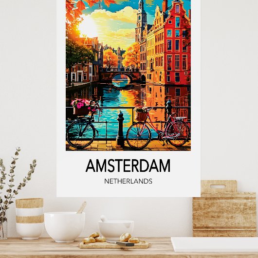 Amsterdam Travel Poster (Keuken)