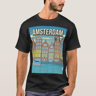 Amsterdam Travel Poster T-shirt Dag T-shirt