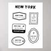 Amsterdam - Travel Stamp Collectie | minimalistisc Poster (Voorkant)