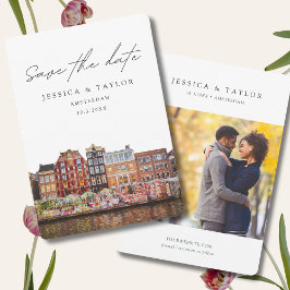 Amsterdam Trouw Bloemenmarkt Save the Date Kaart