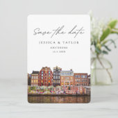 Amsterdam Trouw Bloemenmarkt Save the Date Kaart (Staand voorkant)