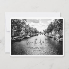 Amsterdam Trouwfoto Save the Date Kaart