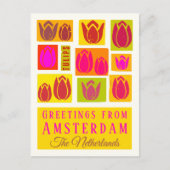 Amsterdam Tulips Nederland Briefkaart (Voorkant)