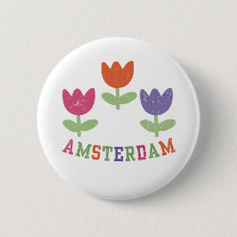 Amsterdam Tulips Ronde Button 5,7 Cm